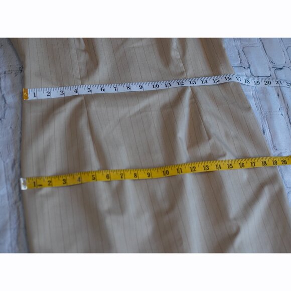 Jones New York Set Suit Dress and Blazer Jacket Striped Petite Tan Beige Size 12 - Picture 9 of 15